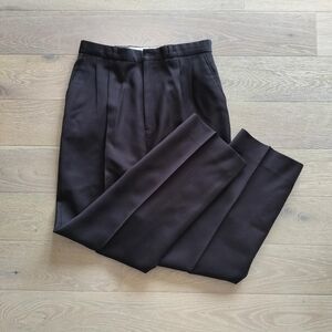 Women's Brown Virgin Wool Dress Pants